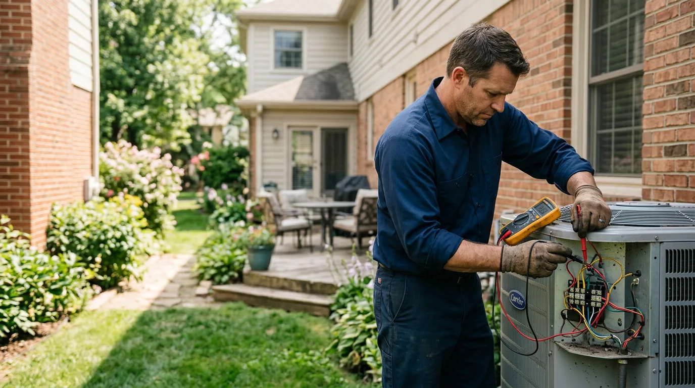 HVAC technician working near Trumbauersville, PA